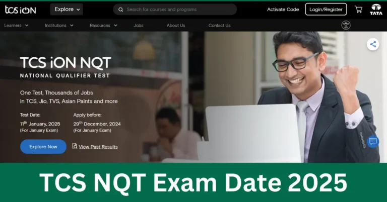 TCS NQT Exam Date 2025 For January cycle, exam Schedule